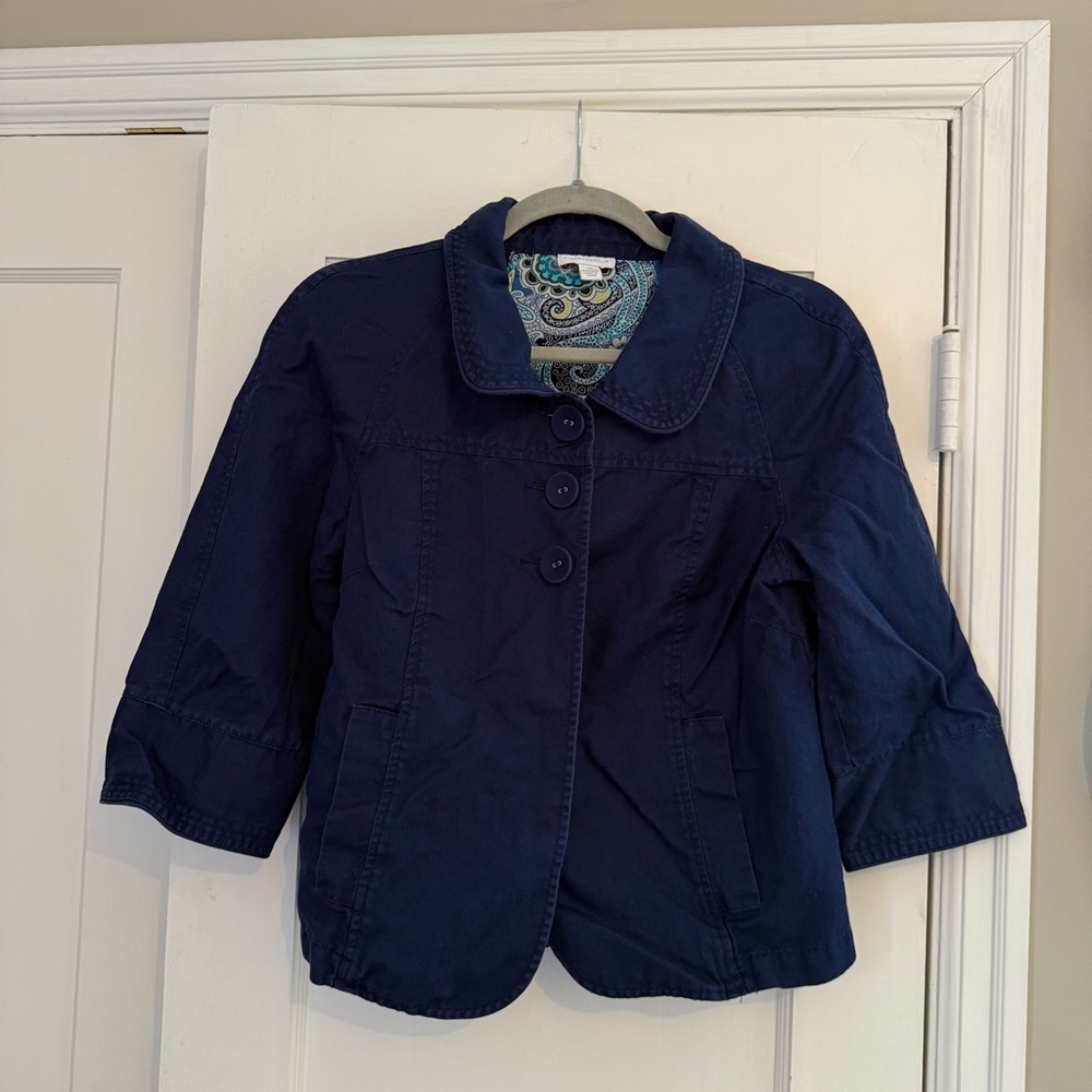 Charter Club Dark Blue Baby Doll Blazer